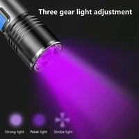 Linterna Táctica LED de Aleación de Aluminio, Carga USB, Zoom Ajustable, Más de 1000 Lúmenes, IP55 Impermeable, para Exteriores, Camping, Emergencias, 395nm UV 5000K