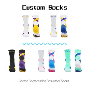 Wholesale High Quality Custom Cotton <b>Compression</b> Basketball <b>Socks</b> Breathable Non-Slip Logo Design Sports <b>Socks</b> - Product Image 1