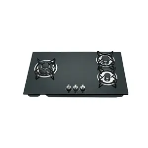 Factory wholesale price 3 burner tempered glass cooking appliance