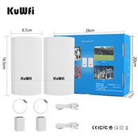 Puente Inalámbrico KuWFi OEM ODM de 300Mbps y 1KM de Largo Alcance con Pantalla LED Extensor WiFi de 2.4G para Internet Punto a Punto