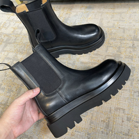 Bottes Chelsea polyvalentes pour femmes, à talon épais de 5 à 8 cm, à plateforme mi-mollet, élastiques, pour l'automne et l'hiver, augmentant la taille, vente chaude