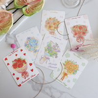 Kartu Ucapan Buket Bunga Ramah Lingkungan untuk Hari Valentine & Ulang Tahun Desain Mawar - Ukuran Kecil Kartu Pesan Hari Ibu