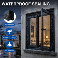 Ventana Abatible y Giratoria de Aluminio Personalizada, con Rotura de Puente Térmico, Vidrio Low-E, Ahorro de Energía, Insonorizada, para Viviendas y Residencias