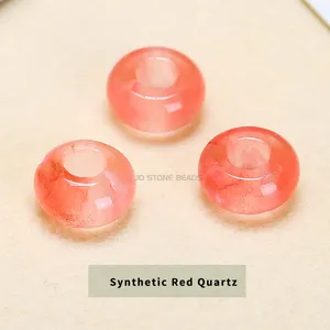 Malachite pingente de cristal de quartzo, rosa, de alta qualidade, com 8mm-10mm, furos para jóias, pedra preciosa natural, contas de buracos grandes