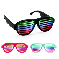 Lunettes lumineuses à LED pour Halloween, Noël et les fêtes de fin d'année Lunettes lumineuses avec lumière clignotante Lunettes de soleil en verre