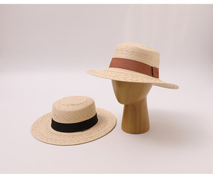 UPF50 Flat Top Wide Brim Straw Hat Hand Woven Natural Grass Applique Foldable Sun Hat Outdoor Garden Travel Women - Product Image 5