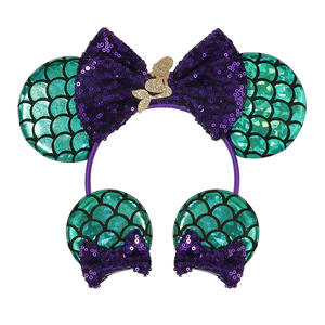 Serre-tête à sequins et nœuds style européen-américain, accessoires capillaires <span class=keywords><strong>de</strong></span> princesse, étoiles et dessins animés, faits main pour enfants - Product Image 4