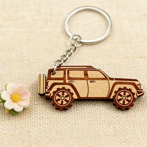 Wooden Keychain Custom Laser Engraved Key Ring Eco-Friendly DIY Sports Modern Gift for Men & Women