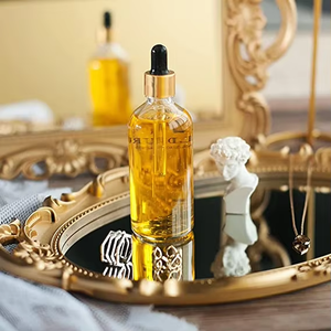 Bandeja de tocador <span class=keywords><strong>con</strong></span> <span class=keywords><strong>espejo</strong></span> dorado redondo para decoración del hogar de boda de alta calidad, bandeja para servir para decoración de habitación, organizador de maquillaje antiguo ovalado - Product Image 5