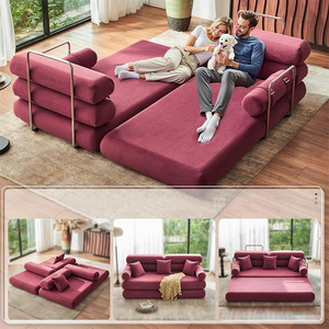 Convertible Ngủ <span class=keywords><strong>Sofa</strong></span> Nén 35 ''cao-Trở Lại Sàn Đi văng Giường Sàn <span class=keywords><strong>Sofa</strong></span> Giường Cho Phòng Khách Phòng Ngủ-Rượu Vang Đỏ - Product Image 5