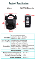 Alarma Antirrobo para Bicicleta Eléctrica con Sensor de Vibración, 110dB, Control Remoto Inalámbrico, IP65 Impermeable, Seguridad para Scooter y Calle