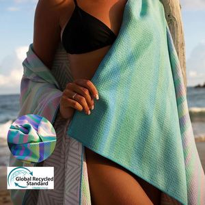 Toalla de Playa de RPET Reciclado con Certificación GRS, Libre de Arena, Ecológica y Sostenible, Diseño Personalizado, Toallas de Microfibra para Marcas - Product Image 1