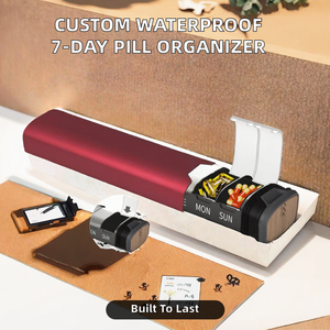 Customized Upgrade Customizable Waterproof 7 Day <b>Pill</b> <b>Case</b> Aluminum Alloy Custom Logo Large Capacity Compartment <b>Pill</b> Box Refill - Product Image 2