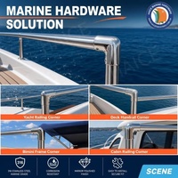 Coude en acier inoxydable 316 pour usage maritime, 90 degrés pour D.E. Accessoires de quincaillerie pour bateau, kayak, yacht, tube de 22 mm (7/8 pouce)