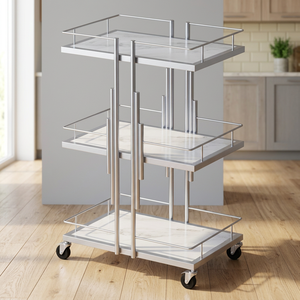 Beauty New Design Makeup Salon Cart 3 Tiers Pedicure Spa Nail Shop <b>Trolley</b> Gold Beauty <b>Trolley</b> With Lockable Wheels - Product Image 5