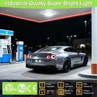 Lámpara LED Redonda para Techo, 100W/80W/60W, CCT Ajustable 4.5/5/5.7K, 100-277VAC, para Gasolineras y Almacenes, IP65, Fotocélula, Certificación ETL/DLC