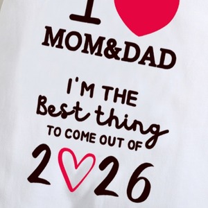 Mono sin pies para bebé recién nacido 2026 con estampado de letras y cierre de botones a presión, conjunto de una pieza de manga larga para bebé - Product Image 4