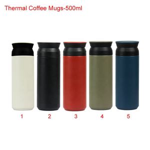 Thermos de voyage écologiques portables en acier inoxydable de 350 ml/500 ml, gobelets à café avec infuseur à thé inclus - Product Image 6