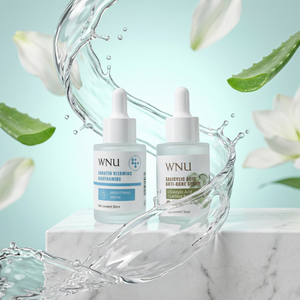 Sérum facial liquide éclaircissant anti-rides WNU OEM à l'arbutine et à la vitamine C, hydratant, à la nicotinamide et à l'<span class=keywords><strong>acide</strong></span> hyaluronique pour le visage, le cou, les mains et la <span class=keywords><strong>peau</strong></span> - Product Image 1
