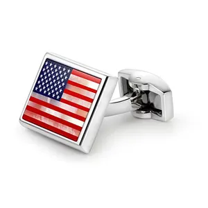 Factory Cufflink Manufacturer Supplier Blank Laser Customised Logo Metal Cuff Links Men Cufflinks