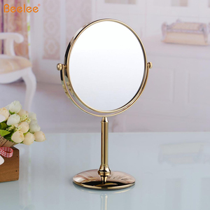 Beelee M5108G Gold-Plated Round Shaped Double Sided Table <strong>Mirror</strong> <strong>Free</strong> <strong>Standing</strong> Desktop Fancy Makeup <strong>Mirror</strong> - Product Image 5