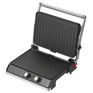 6 Tranches 180 Degrés Ouvert Plaque Fixe <span class=keywords><strong>Panini</strong></span> Presse <span class=keywords><strong>Grill</strong></span> <span class=keywords><strong>XL</strong></span> 34*24cm Grand Bouton Mécanique Contact <span class=keywords><strong>Grill</strong></span> - Product Image 3