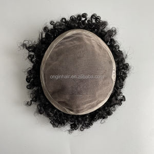 थोक 6 भारतीय 100% मानव बाल मोनो बेस रिप्लेसमेंट पुरुषों के लिए तौपे एफ्रो क्यूल पुरुषों के लिए एक फ्राओ टूपे एफ्रो वाइग्स - Product Image 4