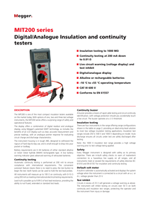 Comprobadores de Continuidad de Aislamiento Digitales/Analógicos Mit200-en 1000V (mit210/mit220/mit230) con Zumbador, Rango de 0.01-100, 1 Año de Garantía - Product Image 3