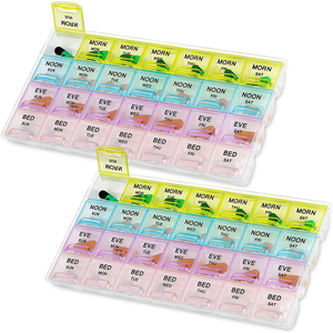 Hot Sale Promotion Customized Logo Monthly Pill Box 28 Days Pill Box 28 Cases Plastic Box