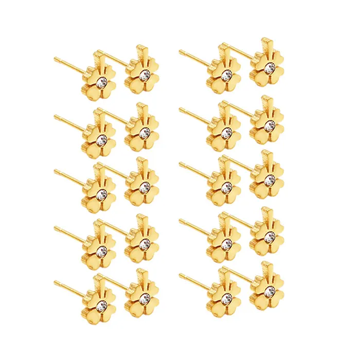 Hot Selling High Quality Pink Flower Stud Earrings Factory Price 2019 For Women Earings Jewelry Gift Party Colorful Crystal