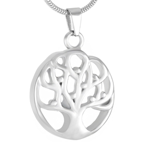 ชีวิตของต้นไม้โกศสแตนเลสรอบเถ้าของที่ระลึกสร้อยคอเผาศพโกศหน่วยความจํา Celtic Locket อัญมณีสุสานผู้ถือต้นไม้รัก - Product Image 2