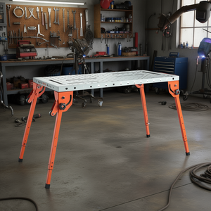 Banc de travail pliable DB 44 X 21, capacité de 500 lb, hauteur réglable, table de soudage, construction métallique - Product Image 2