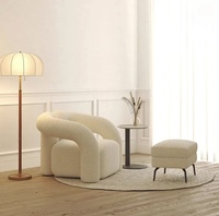 Moderne Cremefarbene Minimalistische Design Halbrunde Kreisförmige Wolken-Sofagarnituren Gebogene Indoor-Couch