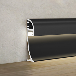 <span class=keywords><strong>Profil</strong></span>és <span class=keywords><strong>de</strong></span> plinthe en aluminium brossé décoratifs, installation facile, étanches, en alliage, pour revêtements <span class=keywords><strong>de</strong></span> sol modernes - Product Image 4