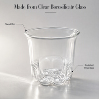 Gobelet en verre borosilicate 260 ml avec fond en forme de patte de chat, verre transparent pour café glacé, latte, thé, eau, verrerie