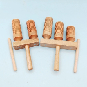 Venta al por mayor: Agogo Guiro de madera acanalado de 2 y 3 tonos con mazo de madera, instrumento de percusión Orff para niños, para raspar con múltiples timbres - Product Image 2