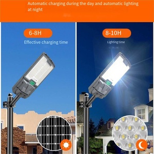 Lampione Stradale LED <span class=keywords><strong>Solare</strong></span> <span class=keywords><strong>da</strong></span> <span class=keywords><strong>Esterno</strong></span> 500W IP65 Impermeabile con Sensore, Illuminazione <span class=keywords><strong>da</strong></span> Giardino, Angolo di Illuminazione 270°, Garanzia 3 Anni, Super - Product Image 3