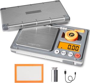 Báscula de Bolsillo Recargable de 200g/0.01g para Hierbas, Joyería y <span class=keywords><strong>Tabaco</strong></span>, Excelente Conversión de 6 Unidades, Pantalla de Acero Inoxidable - Product Image 5