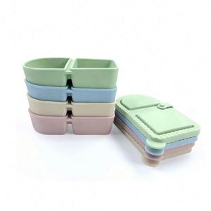 2 Compartment Silicone Snack <b>Container</b> 300ml BPA Free Food Grade Leakproof Design for Baby Food Storage and Portion Control - Product Image 5
