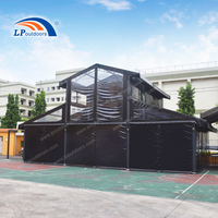 Tente modulaire en PVC noir avec tissu imperméable pour événements de mariage de luxe en plein air