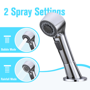 Coperta montata a doppia maniglia estraibile bagno rubinetto del bacino 3 fori bagno rubinetto con doccia - Product Image 5