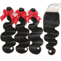 Extensions de cheveux humains brésiliens ondulés, mèches épaisses, vierges non traitées, noir naturel, fournisseur d'usine