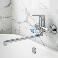 Robinet de douche mural pour salle de bain d'hôtel, design moderne, monocommande, en alliage de zinc poli, avec filtre en céramique