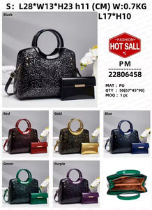 2026 classic round handle color matching decorative design low-key and elegant ladies handbag - Product Image 2