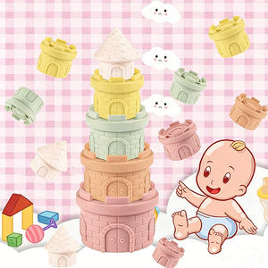 Jouet d'été pour bébé de haute qualité en PVC, château pliable avec musique et flotteur aquatique, jeu d'empilage - Product Image 3