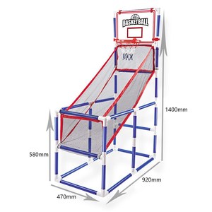 Juego de baloncesto Arcade para interior/exterior, aro de baloncesto de un solo <span class=keywords><strong>tiro</strong></span> con 2 pelotas de baloncesto inflador para niños - Product Image 5
