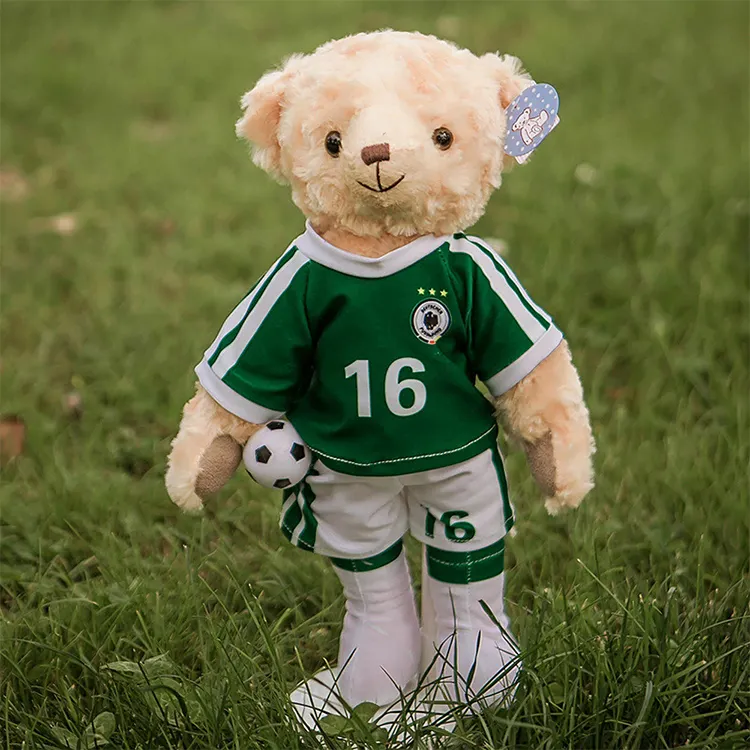 Futbol olayı şirket görüntü kutlama maskot ayı bebek özel Jersey futbol oyuncak oyuncak ayı
