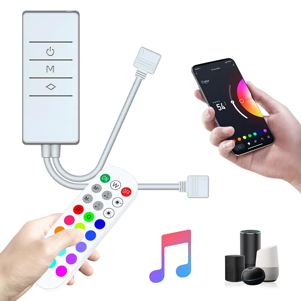 Led wifi Controller with RF Remote Newest CCT rgb rgbw rgbcw Mono Led Strips alexa voice control rf led wifi controller