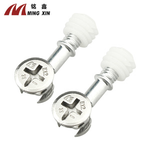 Connecteur trois-en-un Ming Xin K12 en alliage nickel-zinc pour la fixation de meubles en contreplaqué - Product Image 1