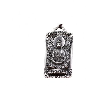 Pendentif en <span class=keywords><strong>argent</strong></span> Sterling certifié S999 <span class=keywords><strong>bouddha</strong></span> pour l'année du tigre 12 zodiaque chinois pour hommes, breloque rotative à huit gardiens - Product Image 5